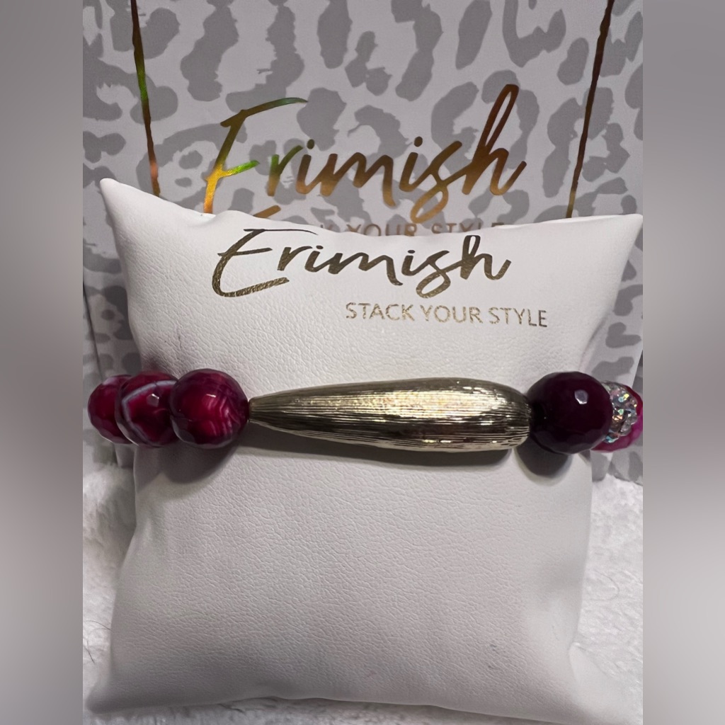 Brand New Erimish Bracelet  Dk Pink  Gold